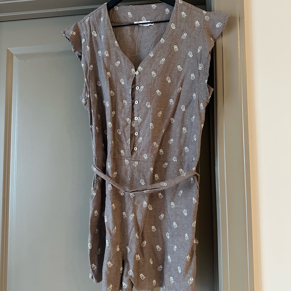 Carve Designs Brown Floral Romper